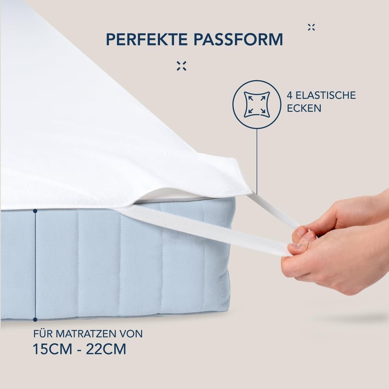 Dreamzie Premium Molton Matracvédő 180x200 cm - 100% Pamut, Oeko-Tex - 180 x 200 cm - 1er Set