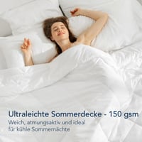 Dreamzie ljetni poplun 220x240 cm, mikrovlakna 150 g/m² za krevet 160x200 cm, prozračan, Oeko-Tex certifikat 3