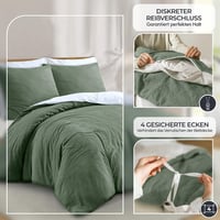 Dreamzie pamut ágyneműhuzat 155x220 cm zöld cipzárral, 3 részes szett 4