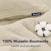 Dreamzie Pamut Ágyneműhuzat 200x200 cm Cipzárral, 2 Párnahuzattal Beige 2