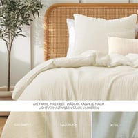 Dreamzie Pamut Ágyneműhuzat 200x200 cm Cipzárral, 2 Párnahuzattal Beige 5