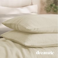 Dreamzie Pamut Ágyneműhuzat 200x200 cm Cipzárral, 2 Párnahuzattal Beige 6