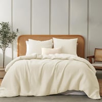 Dreamzie Pamut Ágyneműhuzat 200x200 cm Cipzárral, 2 Párnahuzattal Beige 1