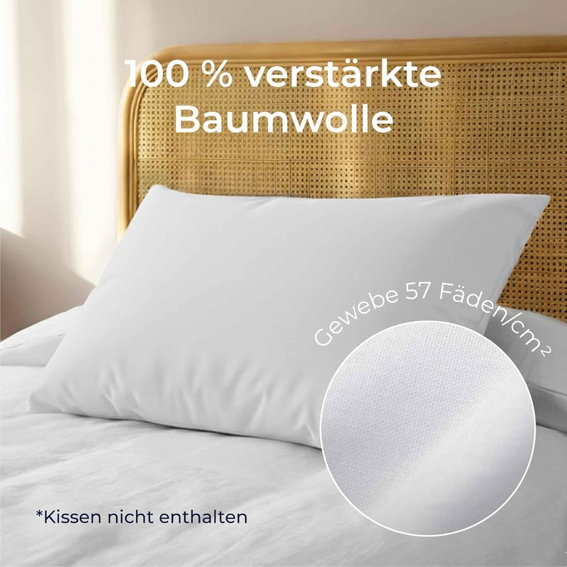 Dreamzie Pamut Párnahuzat 30x50 cm 2 db Fehér Sűrűn Szövött Oeko Tex