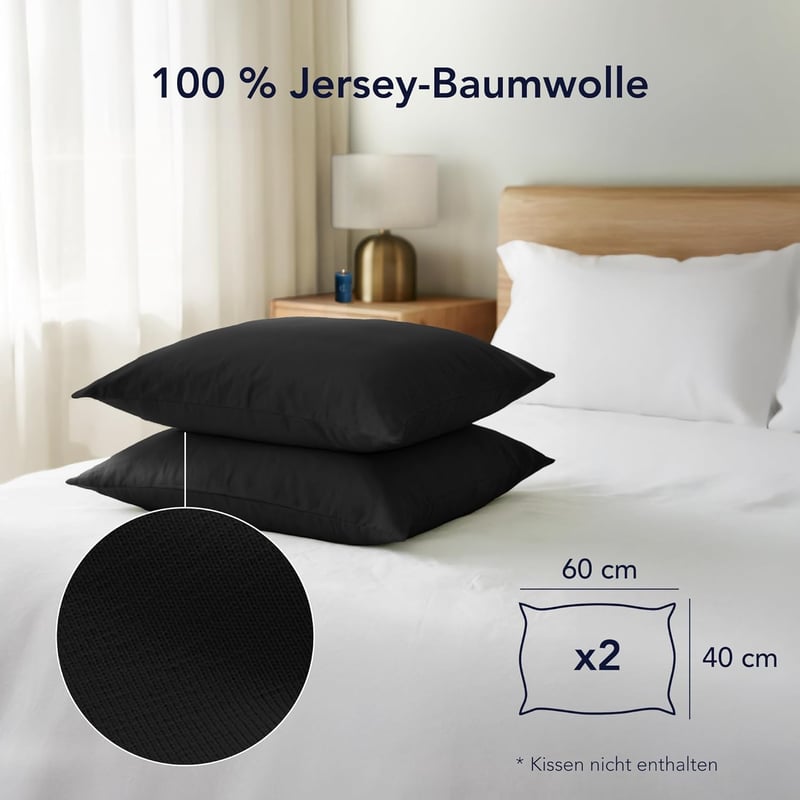 Dreamzie pamut párnahuzat 40x60 cm 2 db fekete hipoallergén