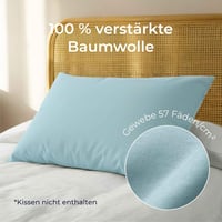 Dreamzie Pamut Párnahuzat 40x60 cm 2 db Világoskék Sűrűn Szövött Oeko Tex 3