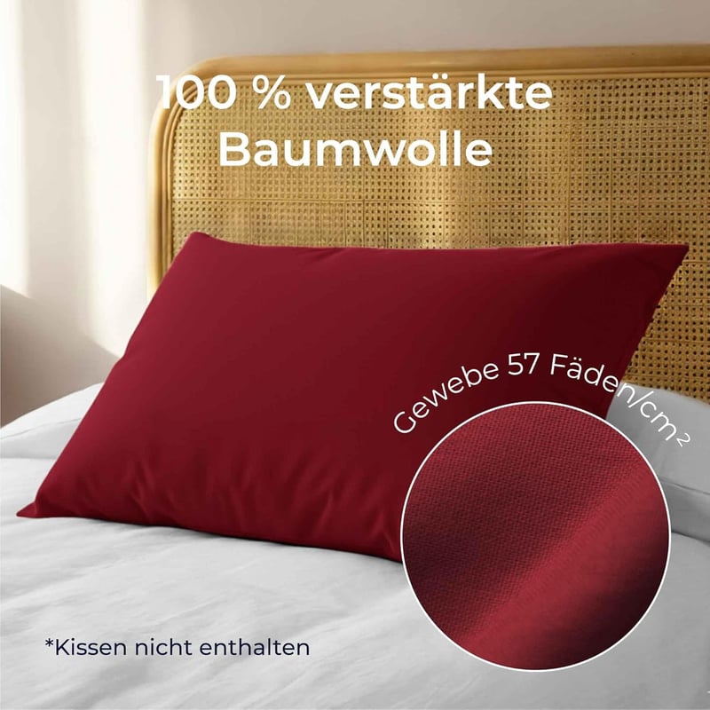 Dreamzie Pamut Párnahuzat 40x80 cm Burgundi Vörös 2 db Oeko Tex