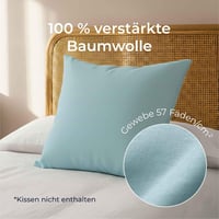 Dreamzie Párnahuzat 40x40 cm Sűrű Szövésű Pamut 2 db Világoskék 3