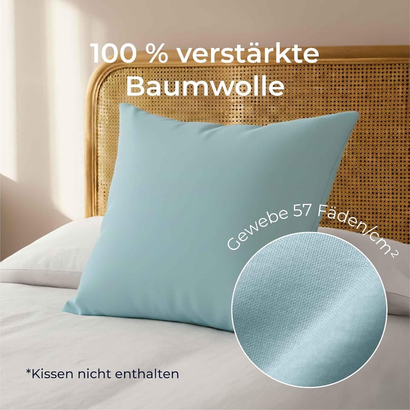 Dreamzie Párnahuzat 40x40 cm Sűrű Szövésű Pamut 2 db Világoskék