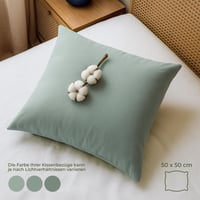 Obliečky na vankúš Dreamzie 50x50 cm 2 ks – 100% organická bavlna, zelené, so zipsom, certifikát Oeko-Tex 3