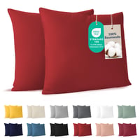 Obliečky na vankúš Dreamzie 50x50 cm 2 ks – 100% bavlnená súprava červených dekoratívnych obliečok na vankúš 1