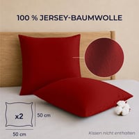 Obliečky na vankúš Dreamzie 50x50 cm 2 ks – 100% bavlnená súprava červených dekoratívnych obliečok na vankúš 2