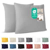 Dreamzie obliečka na vankúš 50x50 cm, súprava 2 ks, 100% bavlna, sivá ozdobná obliečka na vankúš 1