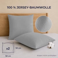 Dreamzie obliečka na vankúš 50x50 cm, súprava 2 ks, 100% bavlna, sivá ozdobná obliečka na vankúš 2
