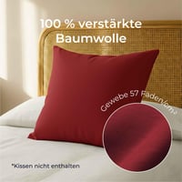 Dreamzie jastučnica 50x50 cm, renforcé pamuk, 2 komada, burgundski crvena, gusto tkano 57 niti/cm², s Oeko-Tex certifikatom 3