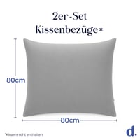 Dreamzie jastučnice 80x80 cm, set od 2 komada, jastučnice od mikrovlakana s patentnim zatvaračem, Oeko-Tex certificirane, sive 2