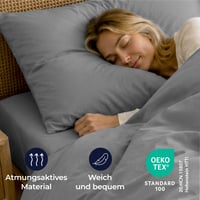 Dreamzie jastučnice 80x80 cm, set od 2 komada, jastučnice od mikrovlakana s patentnim zatvaračem, Oeko-Tex certificirane, sive 3