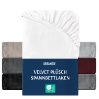 Dreamzie Premium froté napínacia plachta 180x200-200x200 cm, Cashmere Touch džersejová flísová plachta, biela, 1 ks 1
