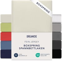 Dreamzie Premium Gumis Lepedő 180x200 cm Jersey Pamut Bézs 1