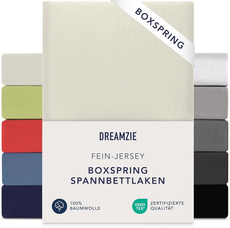 Dreamzie Premium Gumis Lepedő 180x200 cm Jersey Pamut Bézs