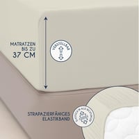 Dreamzie Premium Gumis Lepedő 180x200 cm Jersey Pamut Bézs 3