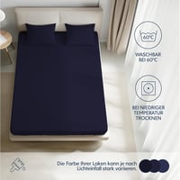 Dreamzie Premium gumis lepedő 200x200 cm, vastag matrachoz, 100% jersey pamut, sötétkék - 200 x 200 cm, Darkblue 5