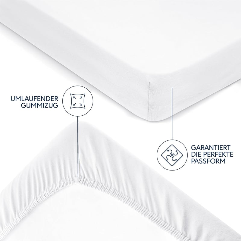Dreamzie Premium gumis lepedő 70x200 cm vastag matrachoz 100% pamut fehér
