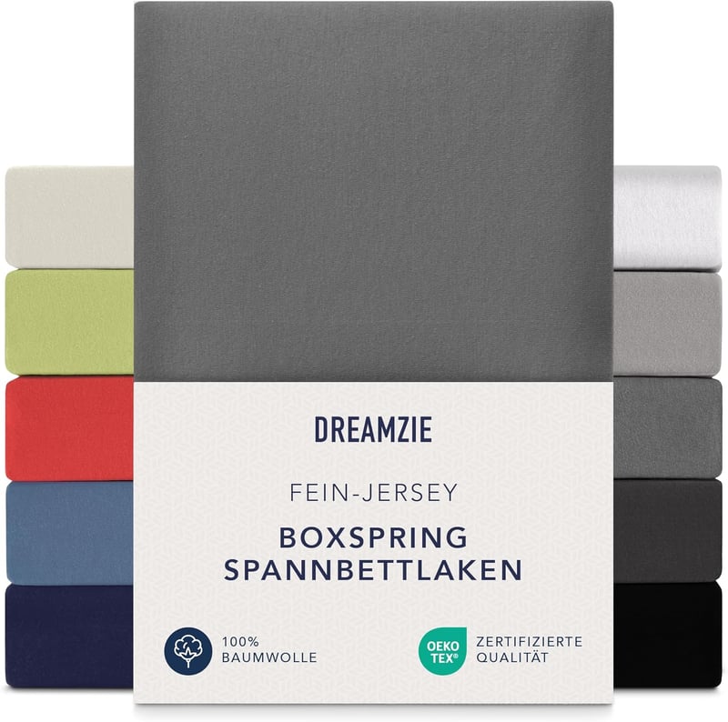 Dreamzie Premium Gumis Lepedő 90x200-100x200 cm Jersey Pamut Antracit