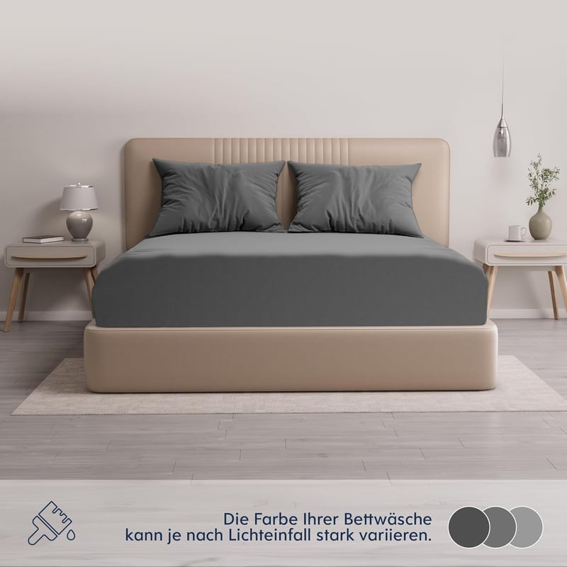 Dreamzie Premium Gumis Lepedő 90x200-100x200 cm Jersey Pamut Antracit