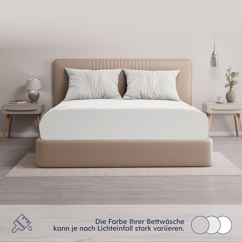 Dreamzie Premium Gumis Lepedő Topper 180x200-200x200 cm Jersey Pamut Fehér