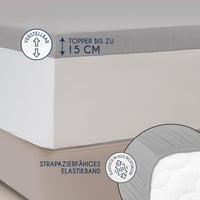 Dreamzie gumis topper lepedő, jersey pamut - szürke - 180x200–200x200 cm 3