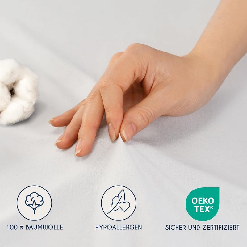 Dreamzie Premium Gumis Lepedő Topper 180x200-200x200 cm Jersey Pamut Fehér