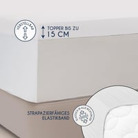 Dreamzie Premium Gumis Lepedő Topper 180x200-200x200 cm Jersey Pamut Fehér 3