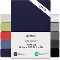Dreamzie Premium Topper Gumis Lepedő 90x200-100x200 cm Jersey Pamut Sötétkék 1