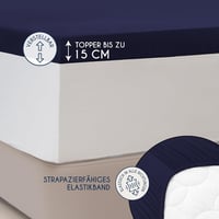 Dreamzie Premium Topper Gumis Lepedő 90x200-100x200 cm Jersey Pamut Sötétkék 3