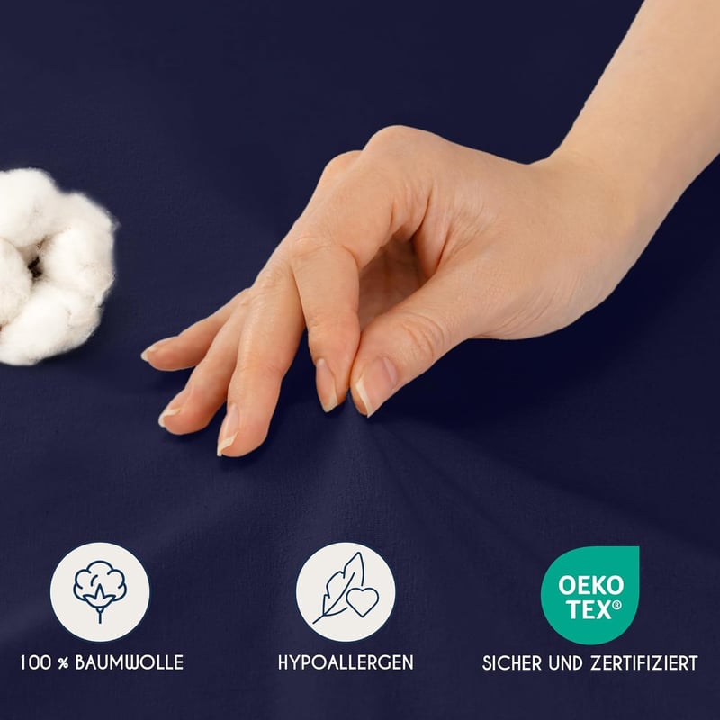 Dreamzie Premium Topper Gumis Lepedő 90x200-100x200 cm Jersey Pamut Sötétkék