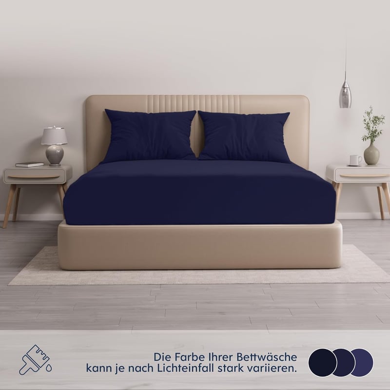 Dreamzie Premium Topper Gumis Lepedő 90x200-100x200 cm Jersey Pamut Sötétkék