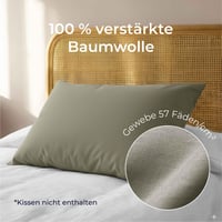 Obliečky na vankúš Dreamzie z renforcé bavlny, 40x80 cm, 2 ks, svetlosivé, husto tkané (57 nití/cm²), certifikát Oeko-Tex 3