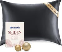 DREAMZIE Selyem Párnahuzat 40x80 cm Hajápoláshoz, 19 Momme Sötétszürke 1