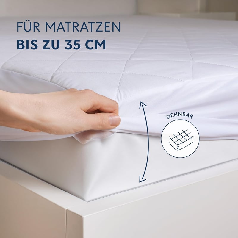 Dreamzie Steppelt Matracvédő 90x190 cm - Légáteresztő Matraczuzó 40 cm Magasságig Gumipánttal - Oeko-Tex Minősítésű Poliészter