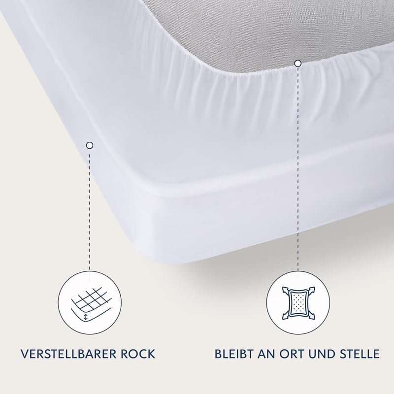 Dreamzie Steppelt Matracvédő 90x190 cm - Légáteresztő Matraczuzó 40 cm Magasságig Gumipánttal - Oeko-Tex Minősítésű Poliészter