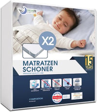 Dreamzie Vízhatlan Matracvédő 70x140 cm Babaágyhoz 2 db Oeko-Tex Szertifikált 1