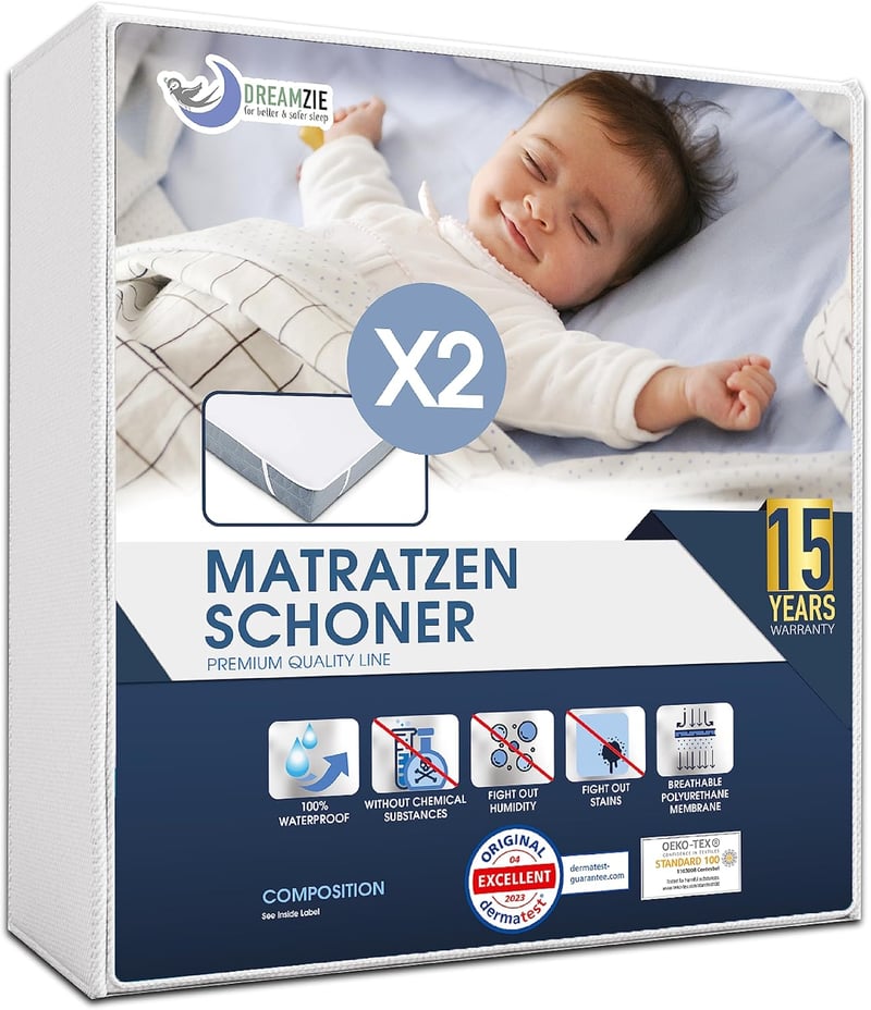 Dreamzie Vízhatlan Matracvédő 70x140 cm Babaágyhoz 2 db Oeko-Tex Szertifikált