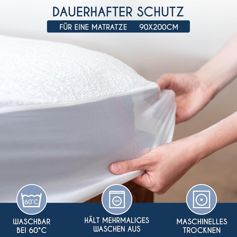 Dreamzie vízhatlan matracvédő 90x200 cm, légáteresztő, allergiamentes, EU gyártás