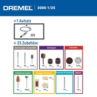 Unealtă multifuncțională Dremel 3000 130W, cu 1 accesoriu și 25 consumabile, turație variabilă 10000-33000 rpm, pentru tăiere, șlefuire, gravare, lustruire 9