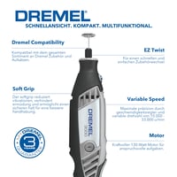 Unealtă multifuncțională Dremel 3000 130W, cu 1 accesoriu și 25 consumabile, turație variabilă 10000-33000 rpm, pentru tăiere, șlefuire, gravare, lustruire 2