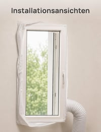 DREO 200x2 cm Súprava na utesnenie okien pre klimatizáciu, pre výklopné okná, priemyselné lepidlo, bez vŕtania, samozatvárací zips, vodotesné tesnenie klimatizácie 8