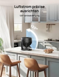 Tichý stolný ventilátor Dreo 25 dB, 30 cm, 3 rýchlosti, dosah prúdenia vzduchu 21 m, turbocirkulátor s naklápaním 120°, prenosný ventilátor do spálne 4