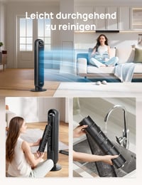 Tichý stojanový ventilátor DREO 307, dosah 10 m, 8 rýchlostí, 4 režimy, 90° oscilácia, 8-hodinový časovač, LED displej, diaľkové ovládanie, čierny 8