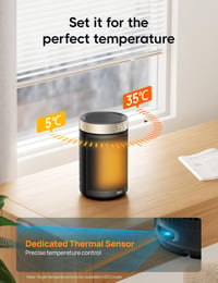 Keramický teplovzdušný ventilátor Dreo Atom 316, 1500 W, termostat, 12-hodinový časovač – zlatý 6